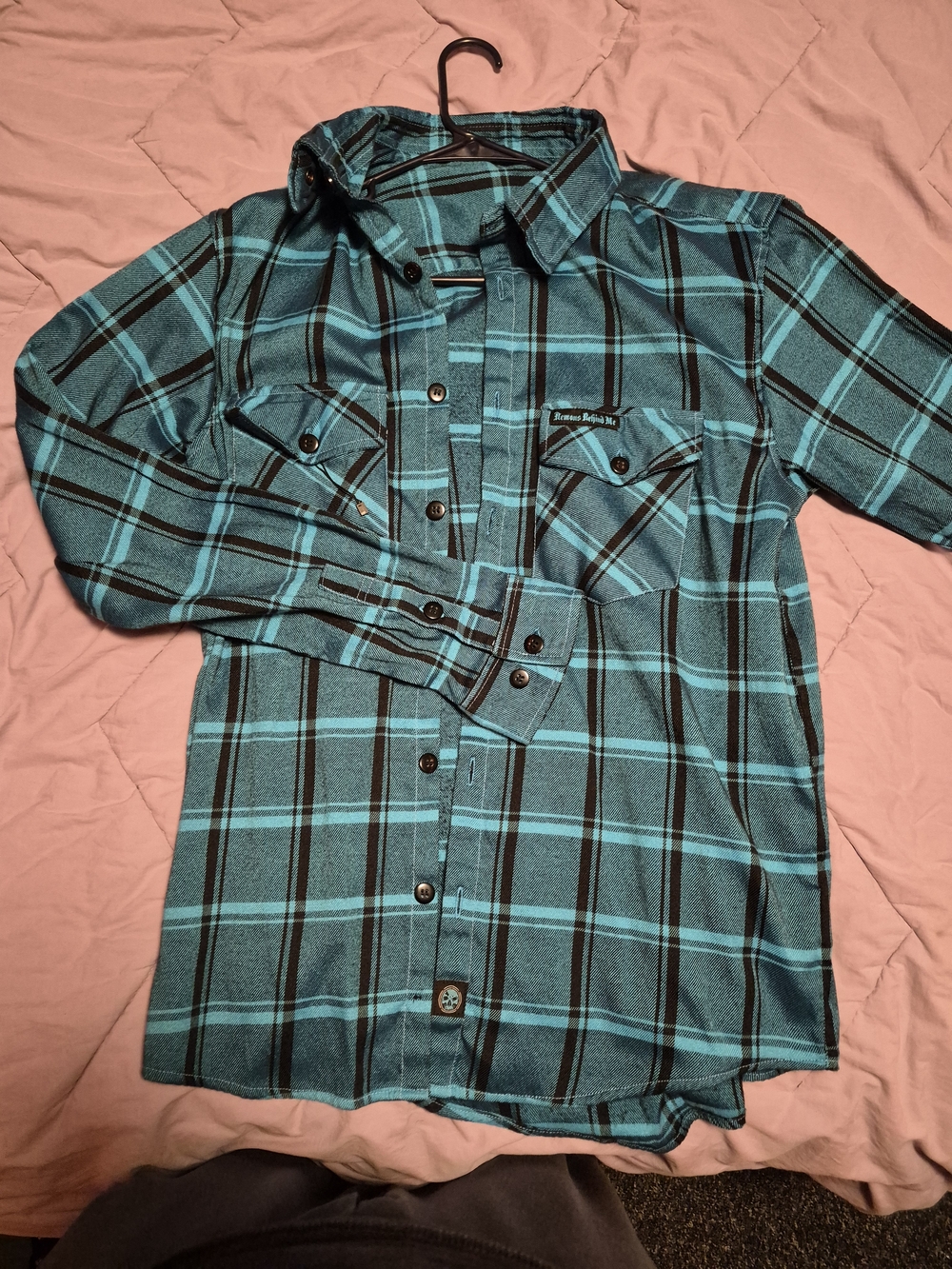 Men's Teal Plaid Button-Up Shirt